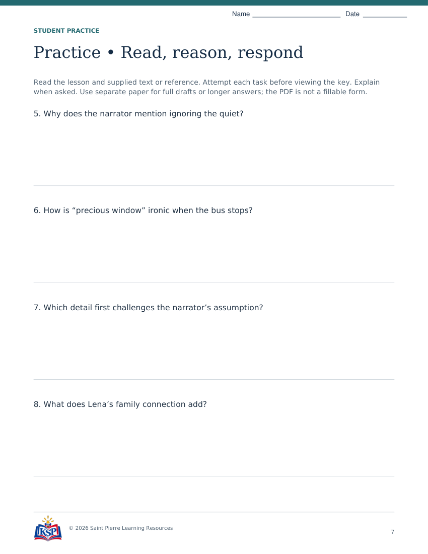 Actual student practice page 7; sample from daily 20260915 oh g6 window seat.