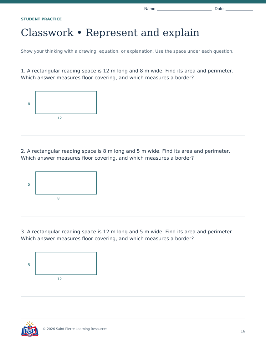 Actual page 16 from nc g4 area perimeter teaching bundle; sample only.
