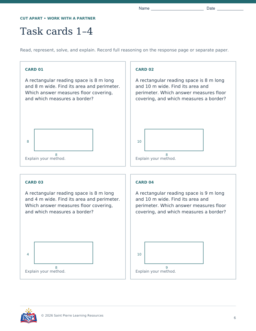 Actual page 6 from nc g4 area perimeter teaching bundle; sample only.