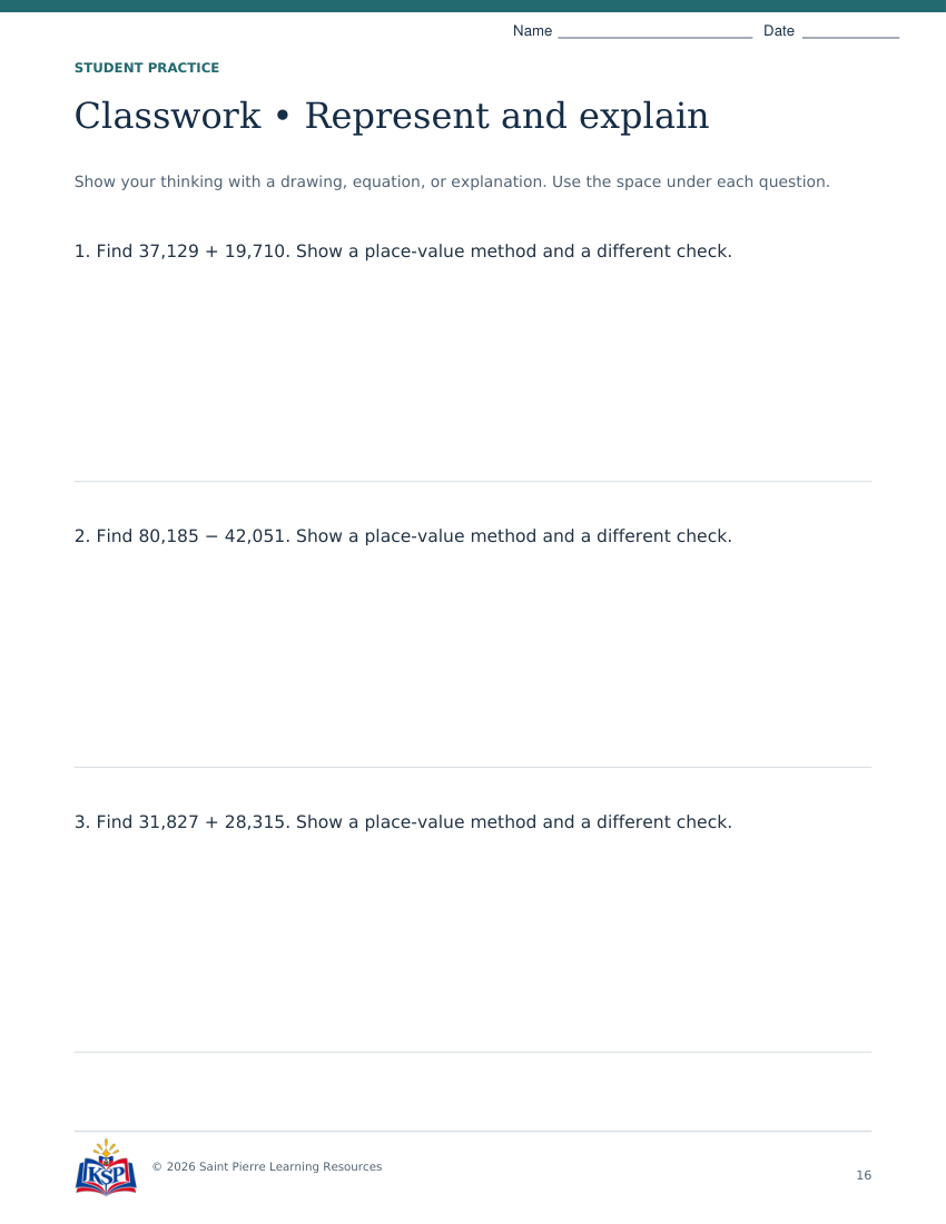 Actual page 16 from nc g4 multi add teaching bundle; sample only.