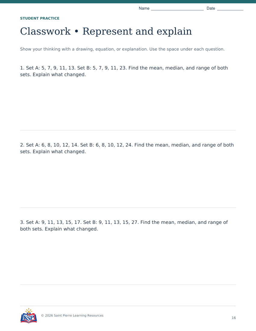 Actual page 16 from nc g6 center spread teaching bundle; sample only.