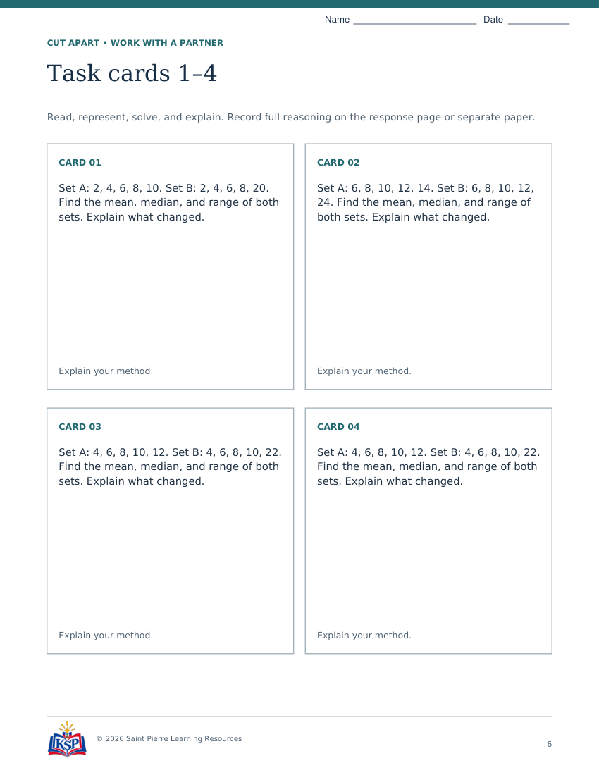 Actual page 6 from nc g6 center spread teaching bundle; sample only.