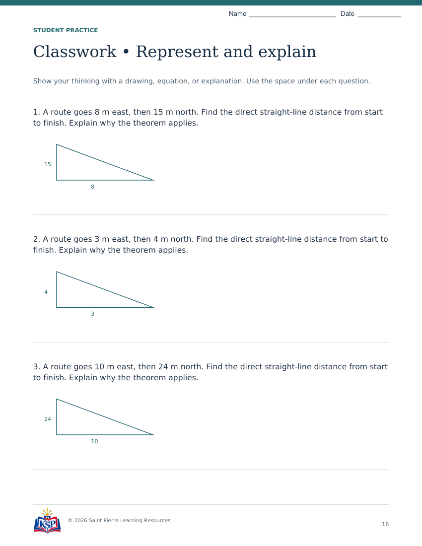 Actual page 16 from nc g8 right triangles teaching bundle; sample only.