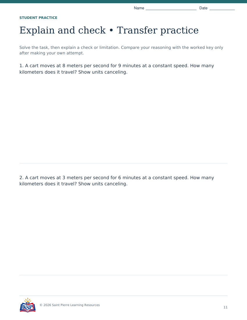 Actual page 11 from sat act units math skill builder; sample only.