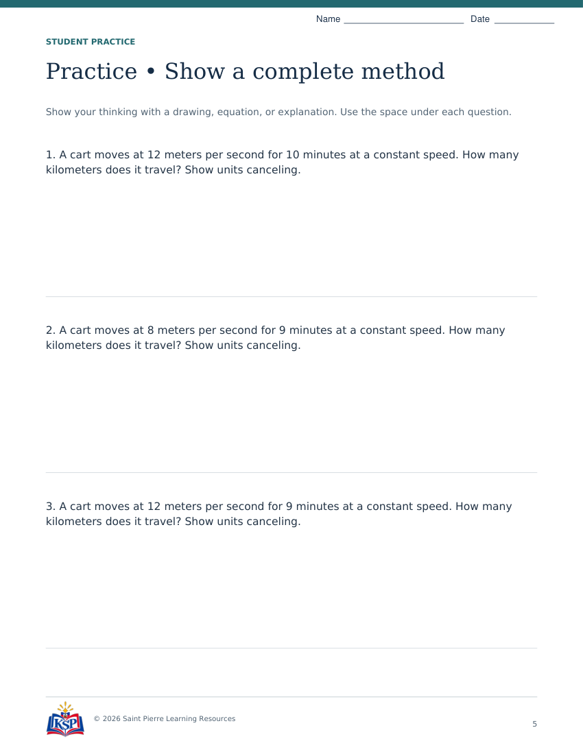 Actual page 5 from sat act units math skill builder; sample only.