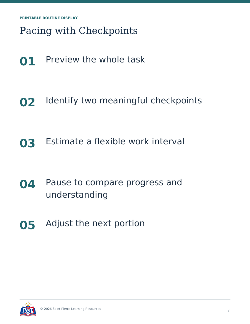 Actual page 8 from teacher pacing with checkpoints toolkit; sample only.